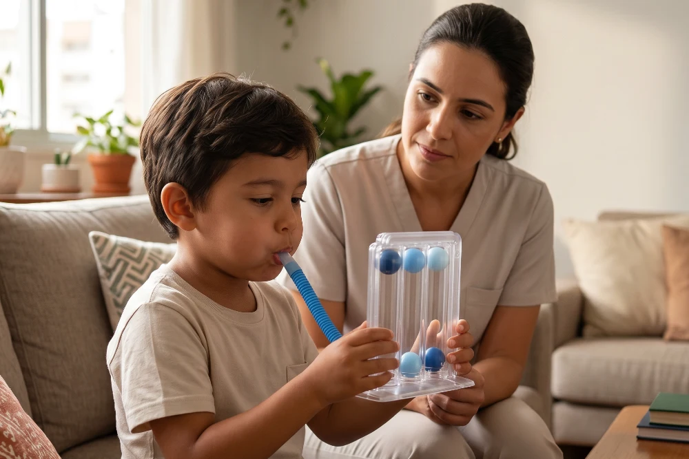 Fisioterapia respiratória no home care pediátrico em casa - Nexa Pediatrics